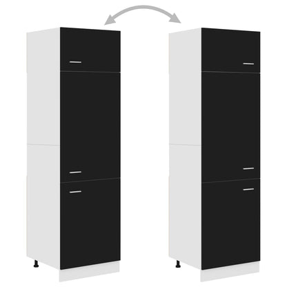 Kühlumbauschrank Lyon Schwarz 60x57x207 cm Holzwerkstoff