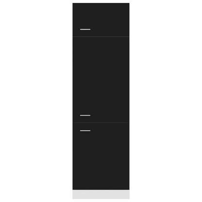 Kühlumbauschrank Lyon Schwarz 60x57x207 cm Holzwerkstoff