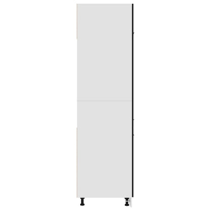 Kühlumbauschrank Lyon Schwarz 60x57x207 cm Holzwerkstoff