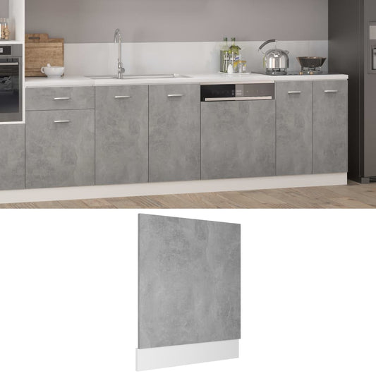 Opvaskemaskine panel betongrå 59,5x3x67 cm træmateriale