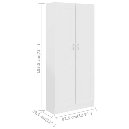 Bücherschrank Weiß 82,5x30,5x185,5 cm Holzwerkstoff