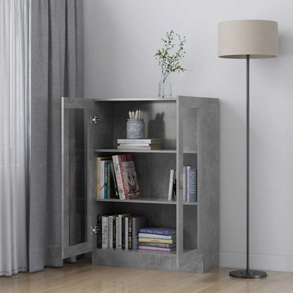Vitrinenschrank Betongrau 82,5x30,5x115 cm Holzwerkstoff