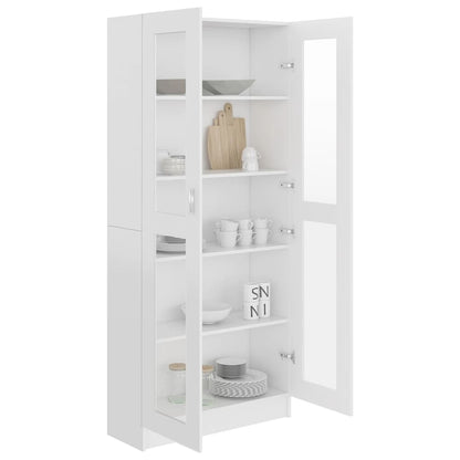 Vitrinenschrank Weiß 82,5x30,5x185 cm Holzwerkstoff