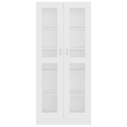 Vitrinenschrank Weiß 82,5x30,5x185 cm Holzwerkstoff