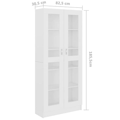 Vitrinenschrank Weiß 82,5x30,5x185 cm Holzwerkstoff