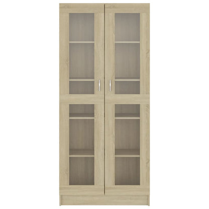 Vitrinenschrank Sonoma-Eiche 82,5x30,5x185 cm Holzwerkstoff