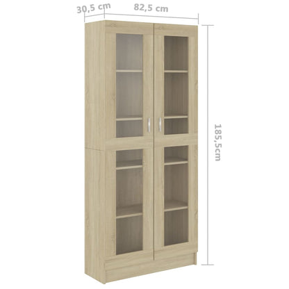 Vitrinenschrank Sonoma-Eiche 82,5x30,5x185 cm Holzwerkstoff