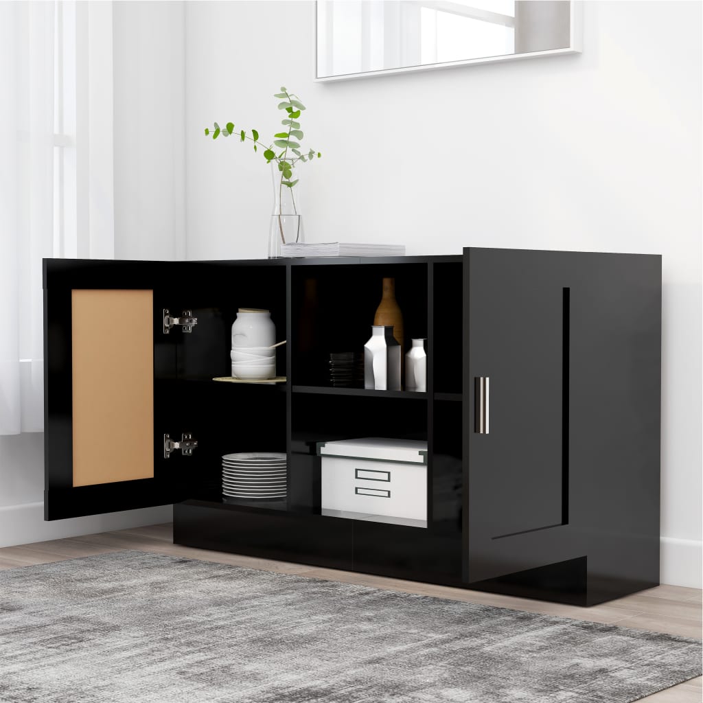 Skænk Sort 120x30,5x70 cm Træ Materiale