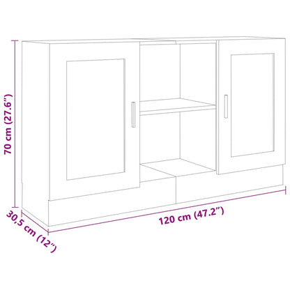 Skænk Sort 120x30,5x70 cm Træ Materiale