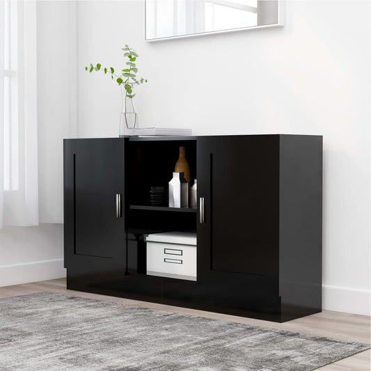 Skænk Sort 120x30,5x70 cm Træ Materiale