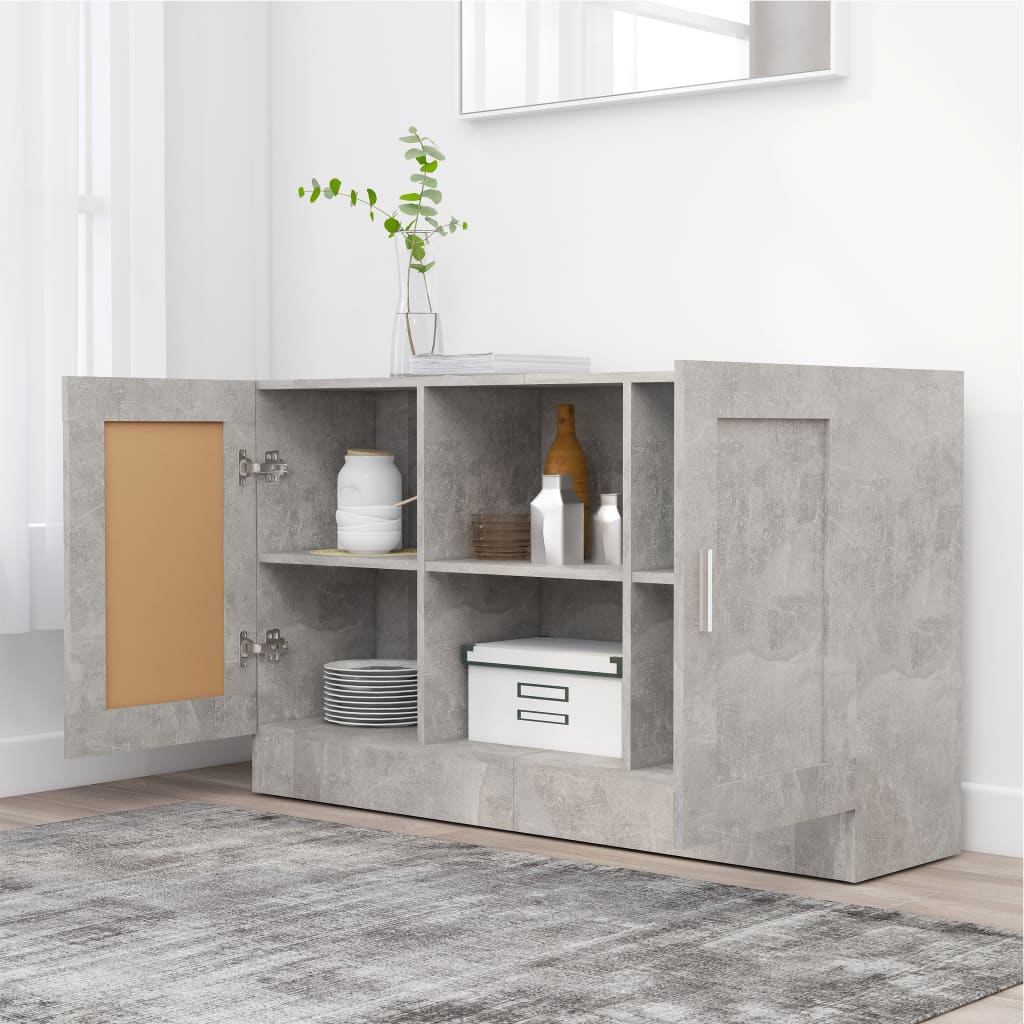 Skænk Beton Grå 120x30,5x70 cm Træ Materiale