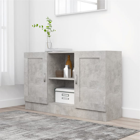 Skænk Beton Grå 120x30,5x70 cm Træ Materiale