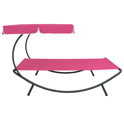Sonnenliege mit Sonnendach Rosa