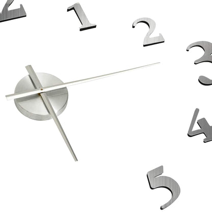 3D-Wanduhr Modernes Design Silbern 100 cm XXL