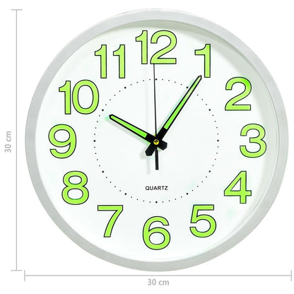 Leuchtende Wanduhr Weiß 30 cm