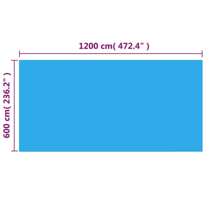 Rechteckige Poolabdeckung 1200x600 cm PE Blau