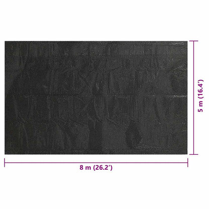 Rechteckige Poolabdeckung 800x500 cm PE Schwarz