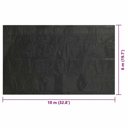 Rechteckige Poolabdeckung 1000x600 cm PE Schwarz