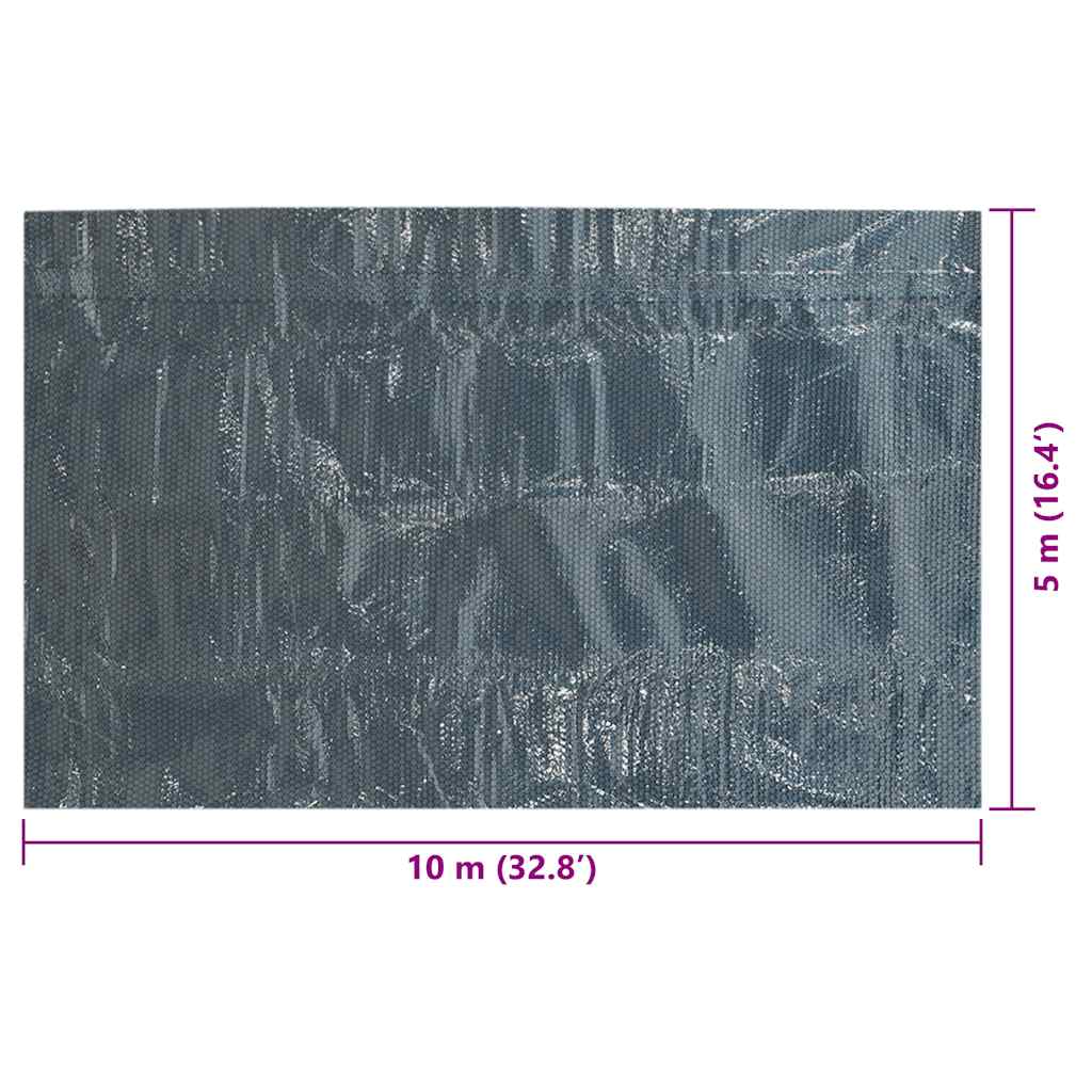 Treibende Pool-Solarplane PE 1000x500 cm Schwarz und Blau