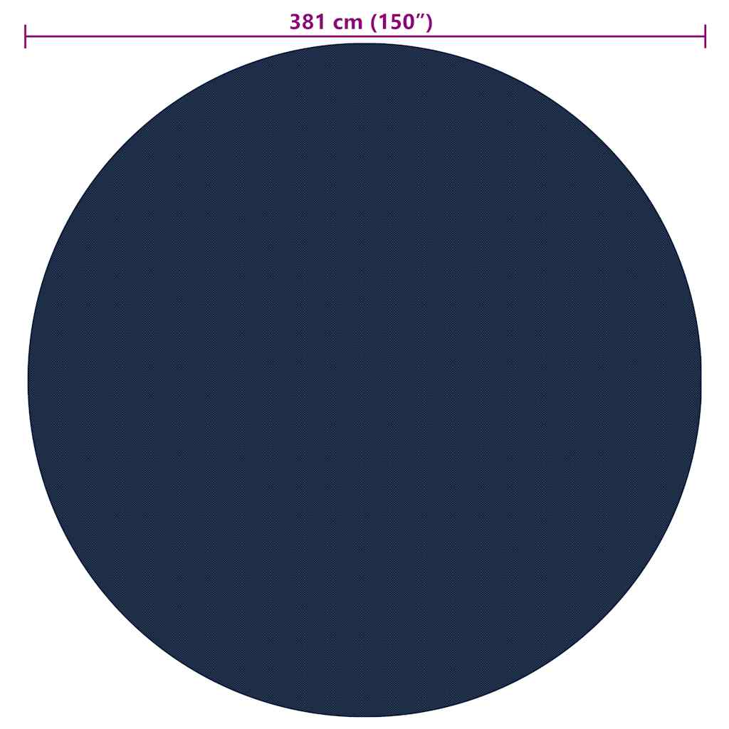 Treibende Pool-Solarplane PE 381 cm Schwarz und Blau