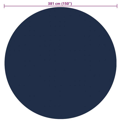 Treibende Pool-Solarplane PE 381 cm Schwarz und Blau
