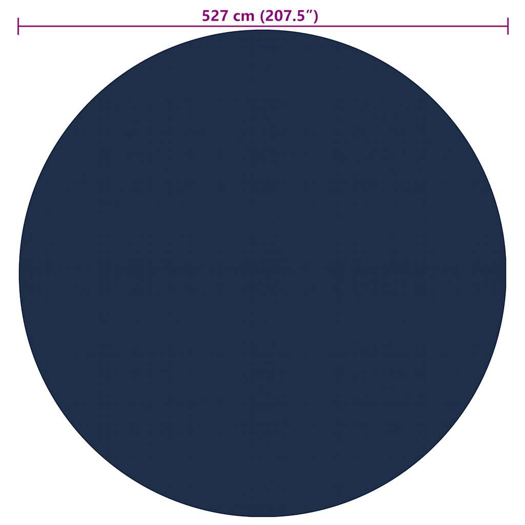 Treibende Pool-Solarplane PE 527 cm Schwarz und Blau