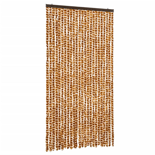 Insektenschutz-Vorhang Ocker und Weiß 100x220 cm Chenille