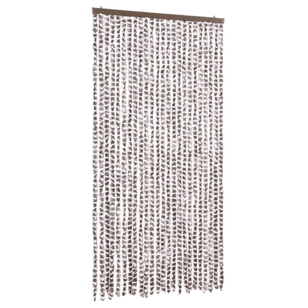 Insektenschutz-Vorhang Taupe und Weiß 100x220 cm Chenille