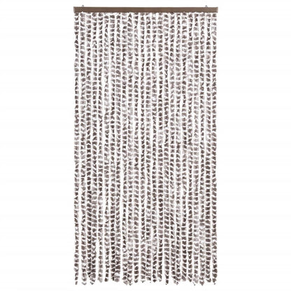 Insektenschutz-Vorhang Taupe und Weiß 100x220 cm Chenille