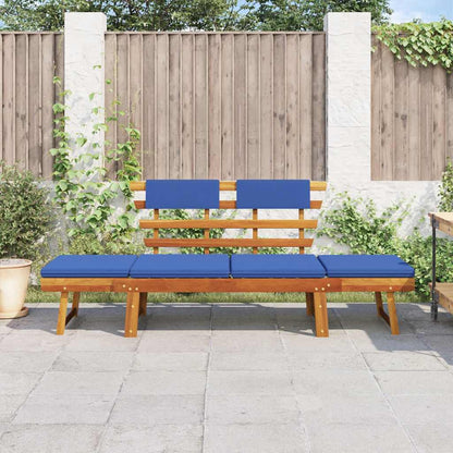 Gartenbank mit Auflagen 2-in-1 190 cm Massivholz Akazie
