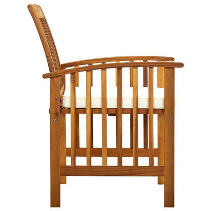 Garten-Essstühle 3 Stk. mit Kissen Massivholz Akazie