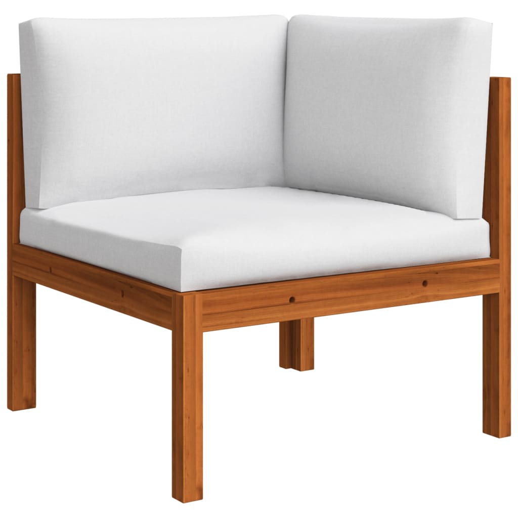 Garten-Ecksofas 2-tlg. mit Kissen Holz Akazie & Seil