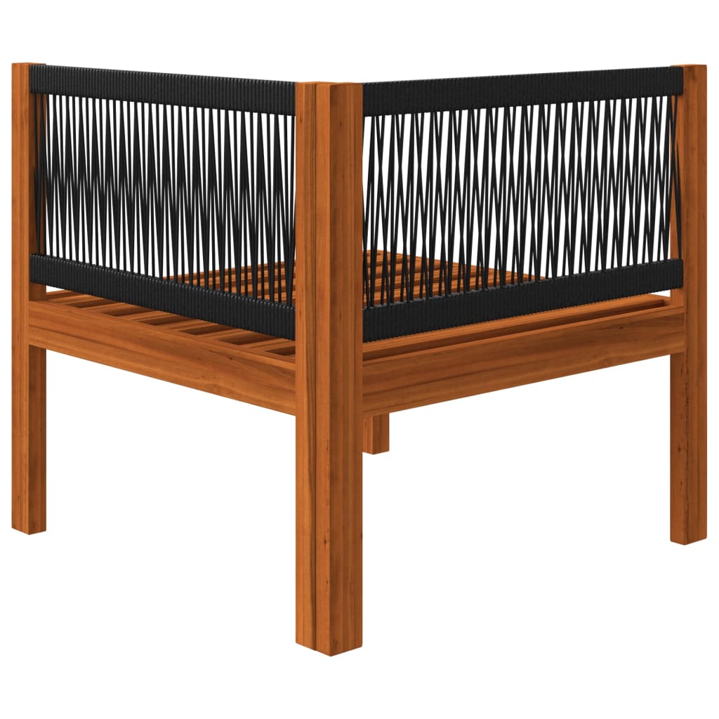 Garten-Ecksofas 2-tlg. mit Kissen Holz Akazie & Seil