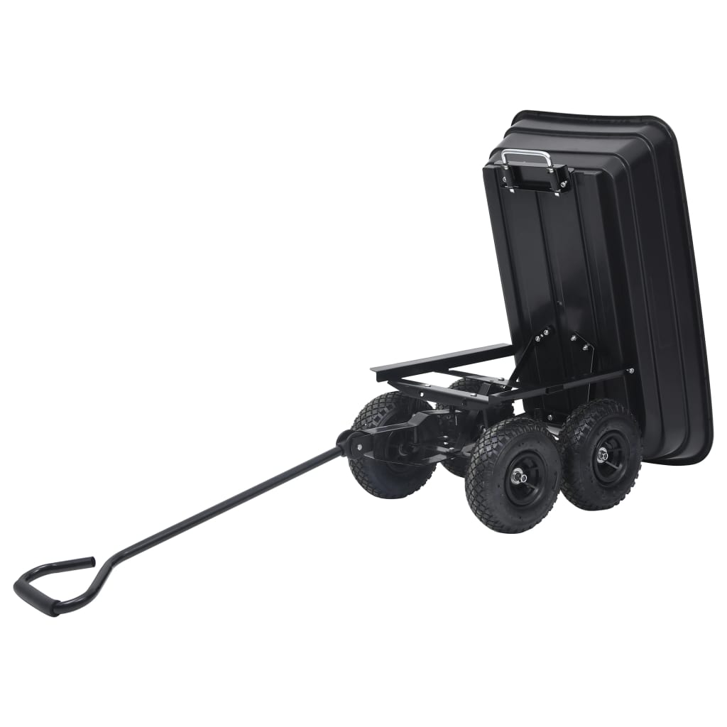 Garten-Kippwagen 300 kg 75 L Schwarz