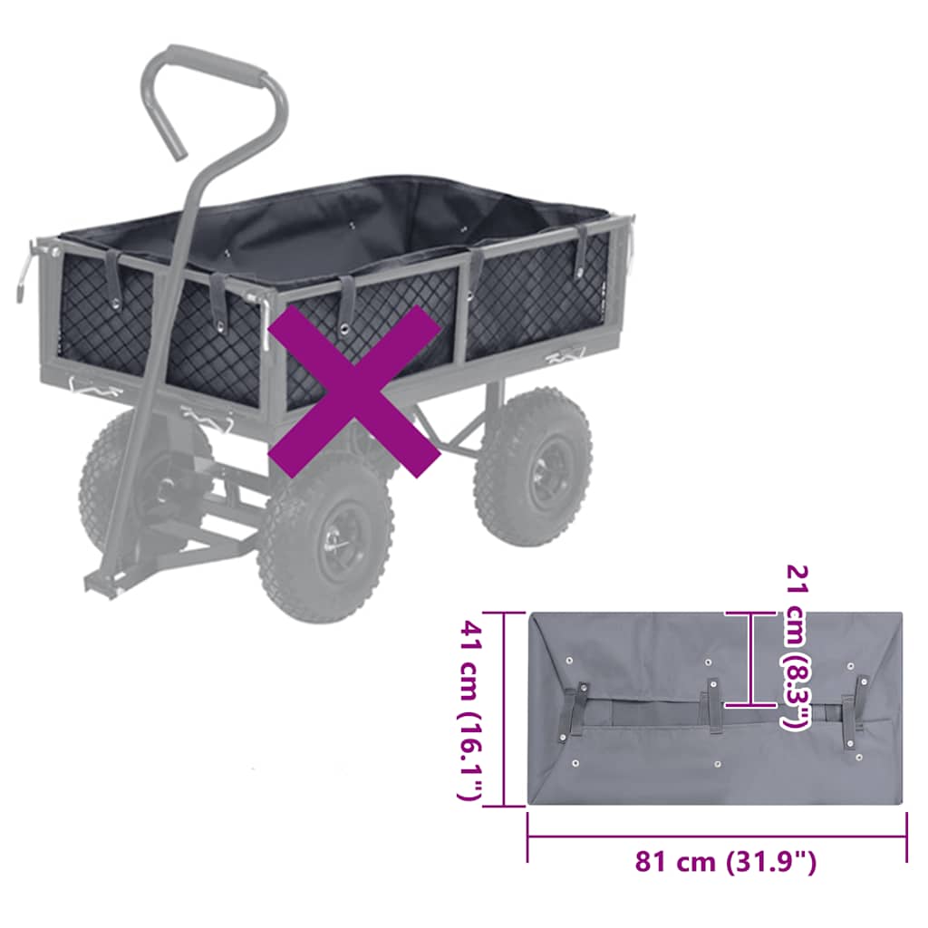 Gartenwagen-Einlage Dunkelgrau 81x41x21 cm Stoff