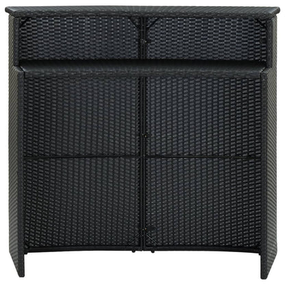 Garten-Bartisch Schwarz 120x55x110 cm Poly Rattan