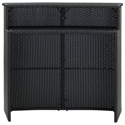 Garten-Bartisch Schwarz 120x55x110 cm Poly Rattan