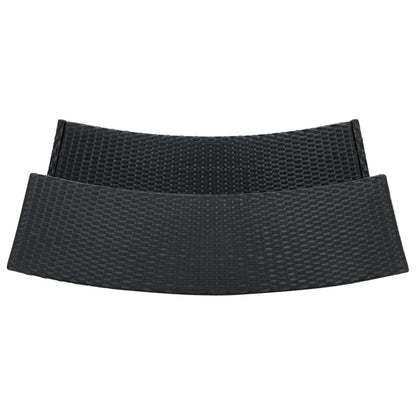 Garten-Bartisch Schwarz 120x55x110 cm Poly Rattan
