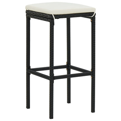 3-tlg. Bar-Set Poly Rattan Schwarz