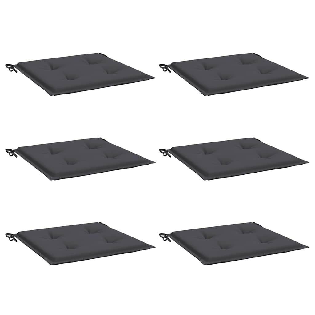 Gartenstuhl-Kissen 6 Stk. Anthrazit 40x40x3 cm Oxford-Gewebe