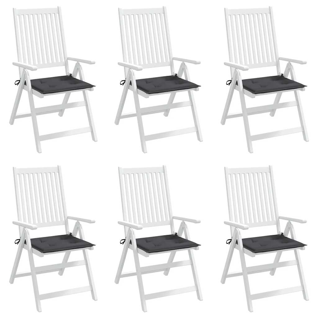 Gartenstuhl-Kissen 6 Stk. Anthrazit 40x40x3 cm Oxford-Gewebe