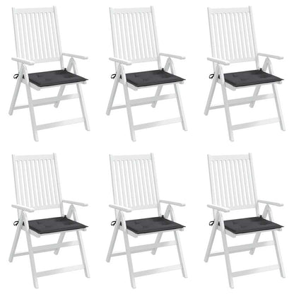 Gartenstuhl-Kissen 6 Stk. Anthrazit 40x40x3 cm Oxford-Gewebe