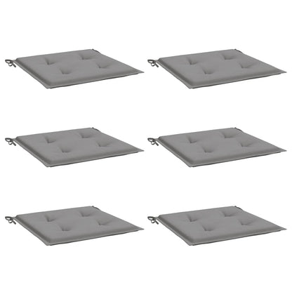Gartenstuhl-Kissen 6 Stk. Grau 40x40x4 cm Oxford-Gewebe