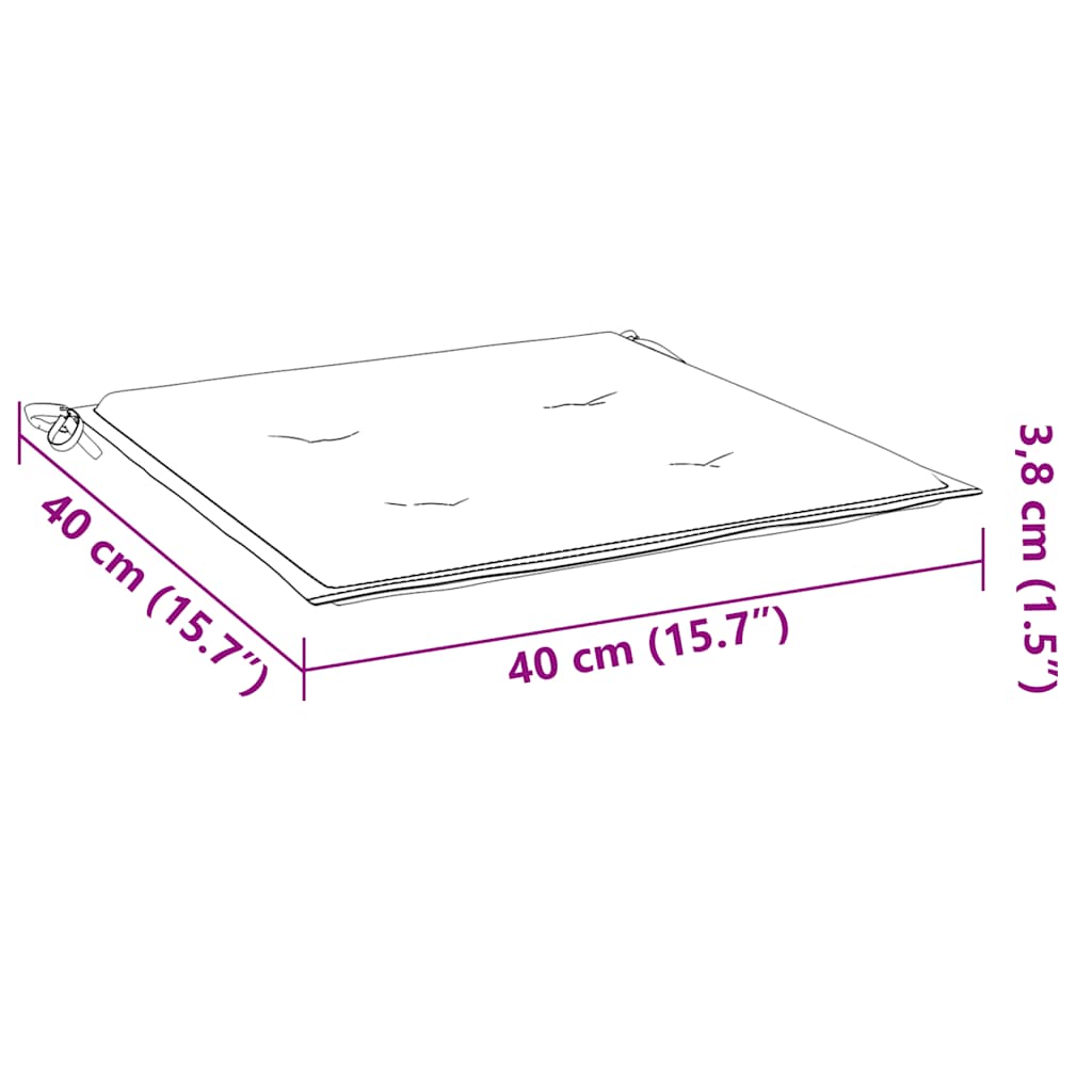 Gartenstuhl-Kissen 2 Stk. Blau 40x40x3 cm Oxford-Gewebe