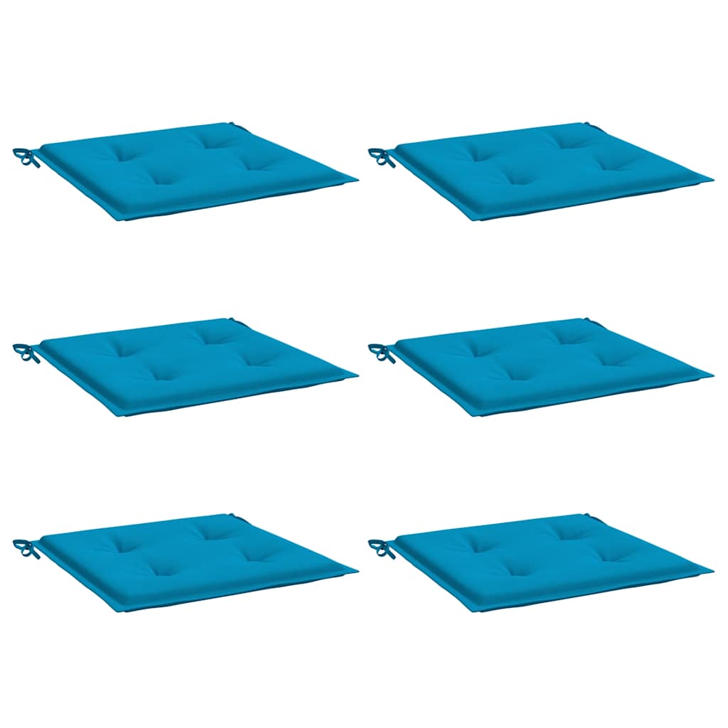 Gartenstuhl-Kissen 6 Stk. Blau 40x40x3 cm Oxford-Gewebe