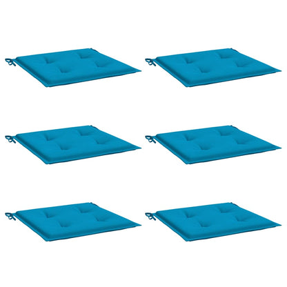 Gartenstuhl-Kissen 6 Stk. Blau 40x40x3 cm Oxford-Gewebe