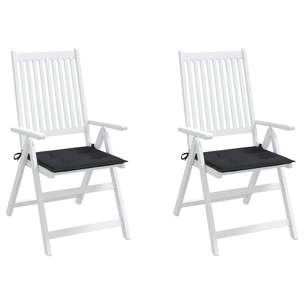 Gartenstuhl-Kissen 2 Stk. Schwarz 40x40x3 cm Oxford-Gewebe