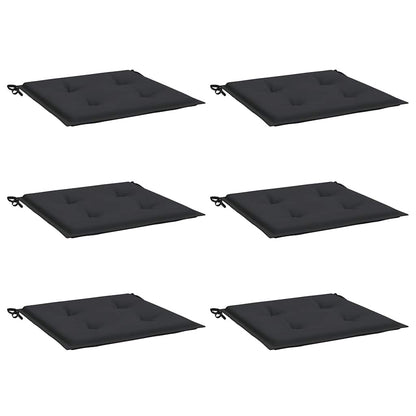Gartenstuhl-Kissen 6 Stk. Schwarz 40x40x3 cm Oxford-Gewebe