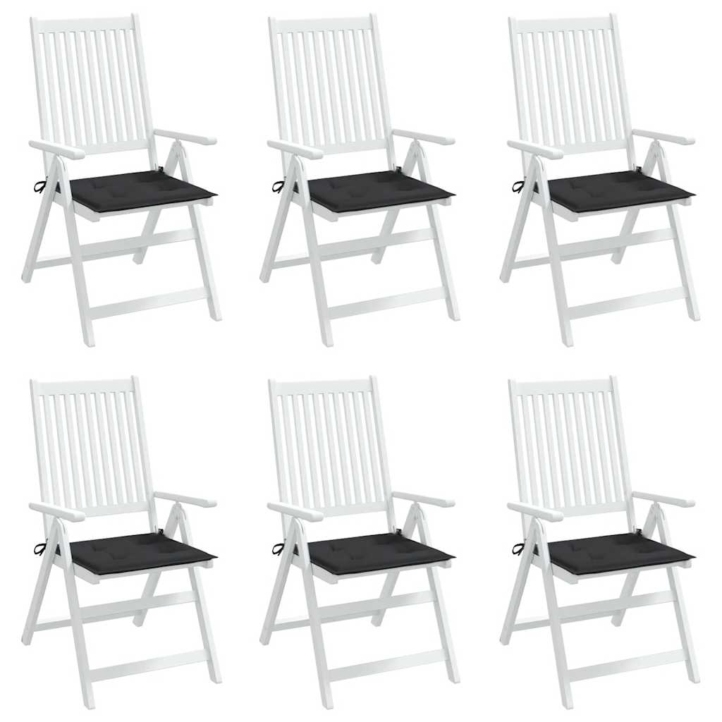 Gartenstuhl-Kissen 6 Stk. Schwarz 40x40x3 cm Oxford-Gewebe