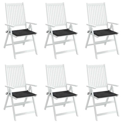 Gartenstuhl-Kissen 6 Stk. Schwarz 40x40x3 cm Oxford-Gewebe